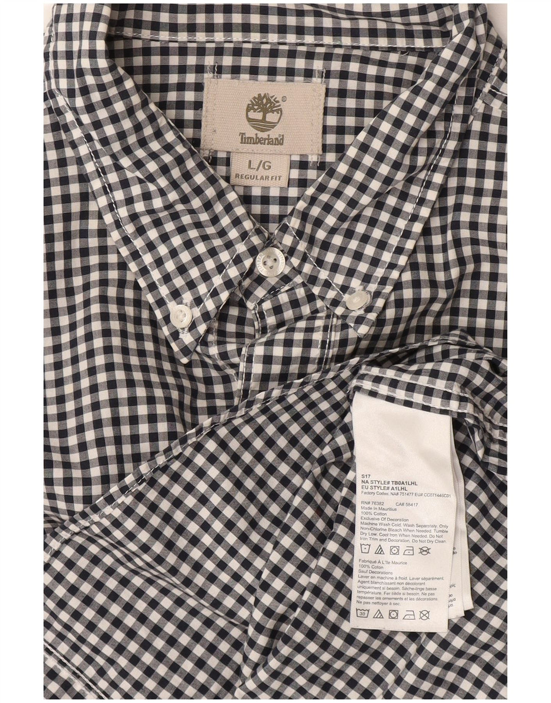 Cămașă Timberland Regular Fit pentru bărbați, mare din bumbac vichy, albastru bleumarin