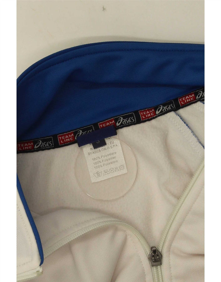 Jachetă de top pentru trening Asics pentru bărbați, poliester alb mic