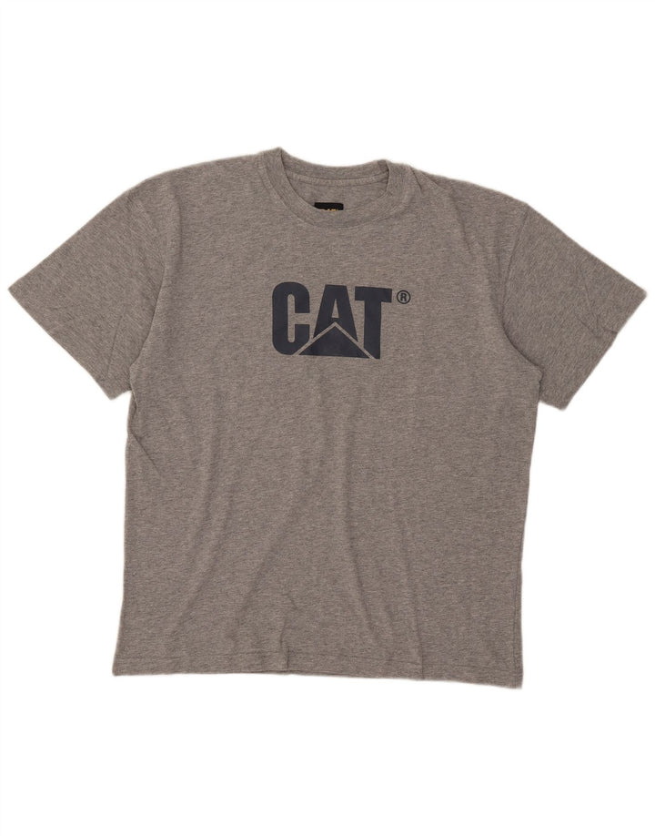 Tricou grafic pentru bărbați CAT Top XL bumbac gri