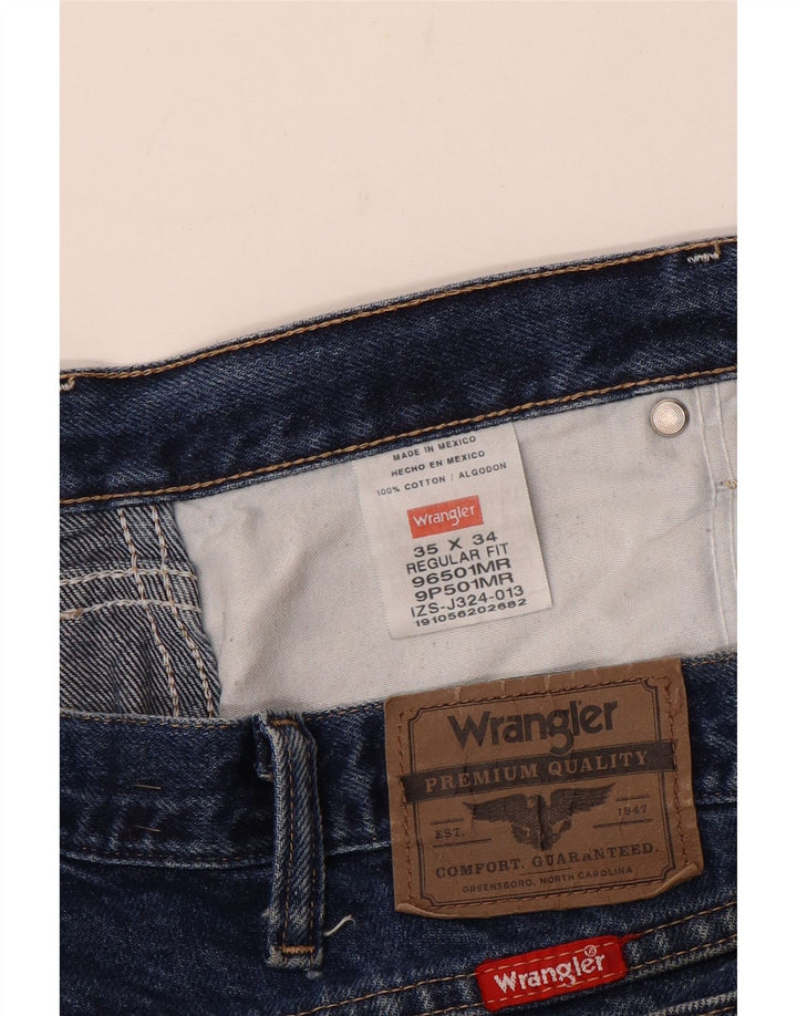 Blugi drepti Wrangler pentru bărbați, cu ajustare normală, W35 L30, bumbac albastru