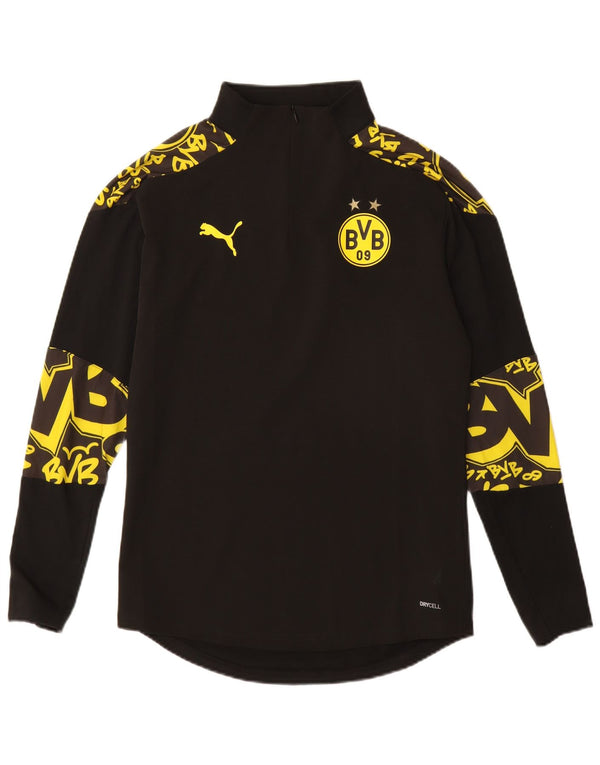 Trening Puma BVB Dortmund Graphic Zip Neck Pulover Top Mic Negru