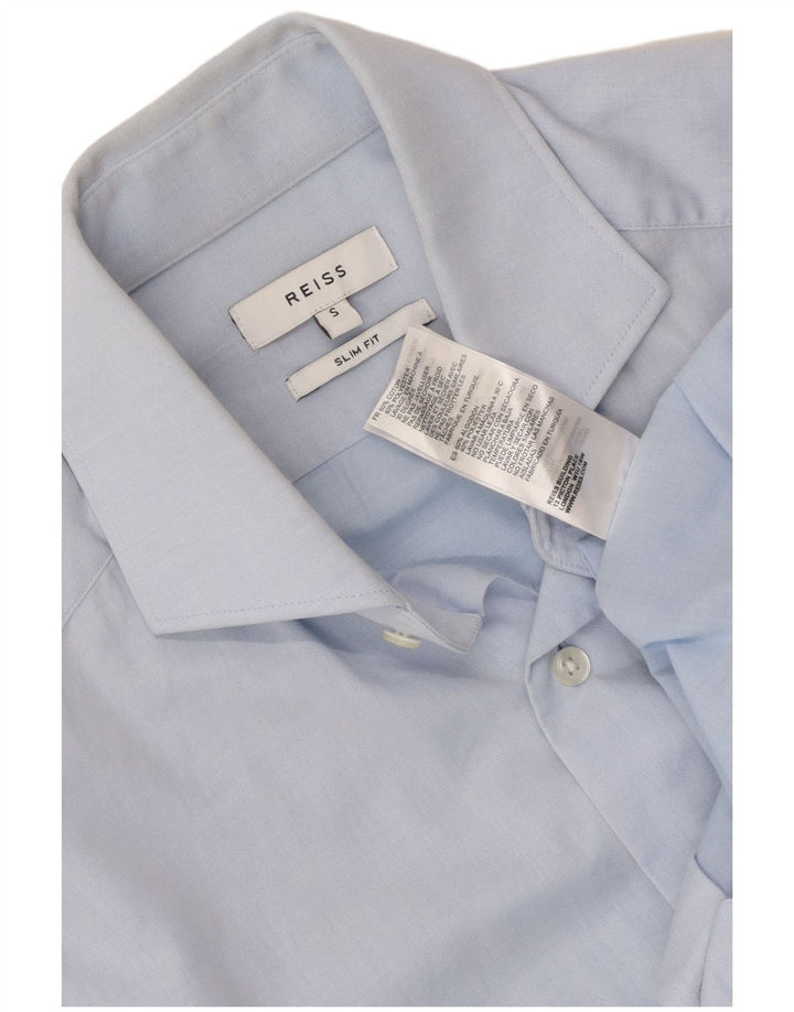 Cămașă Slim Fit Reiss pentru bărbați, bumbac albastru mic