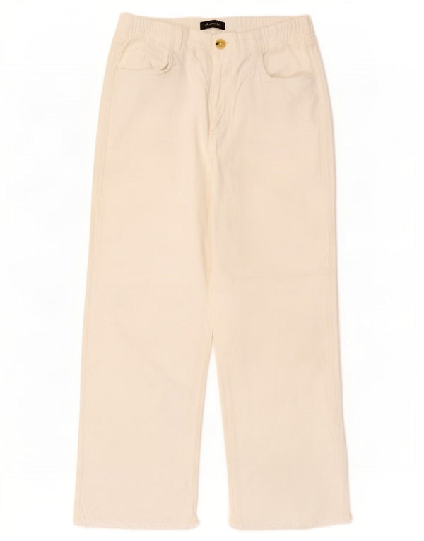 Massimo Dutti Blugi largi pentru femei cu talie înaltă EU 38 Mici W28 L26 alb