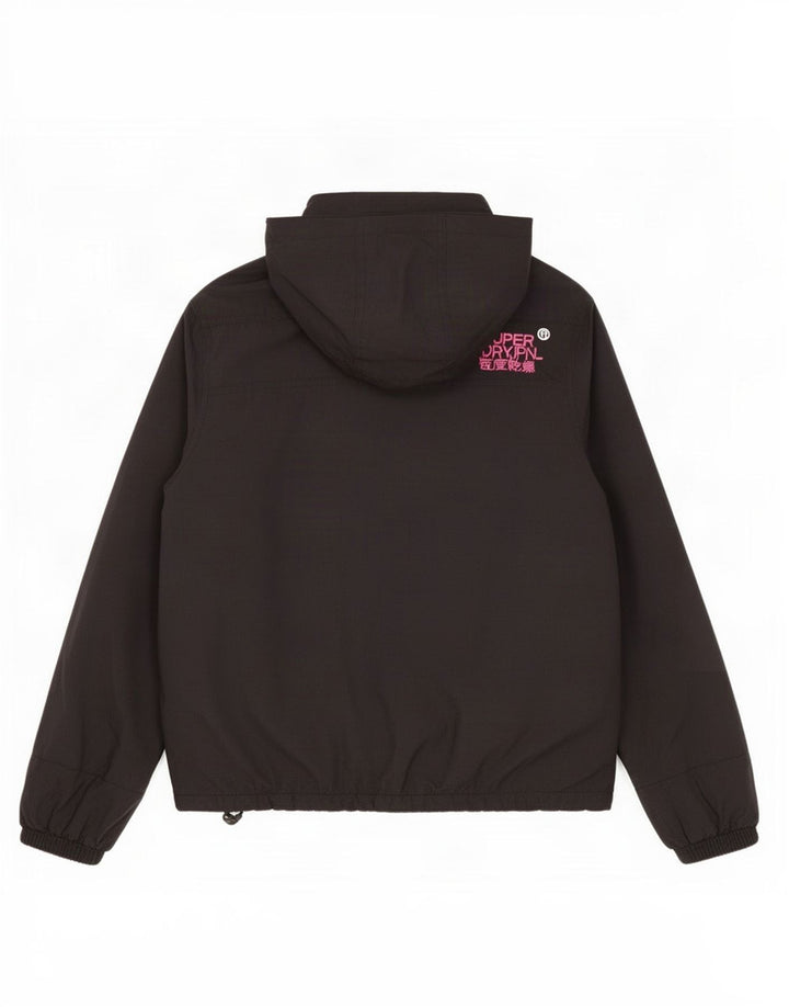 Superdry Windcheater Graphic Windbreaker Jachetă pentru femei UK 16 Large Black