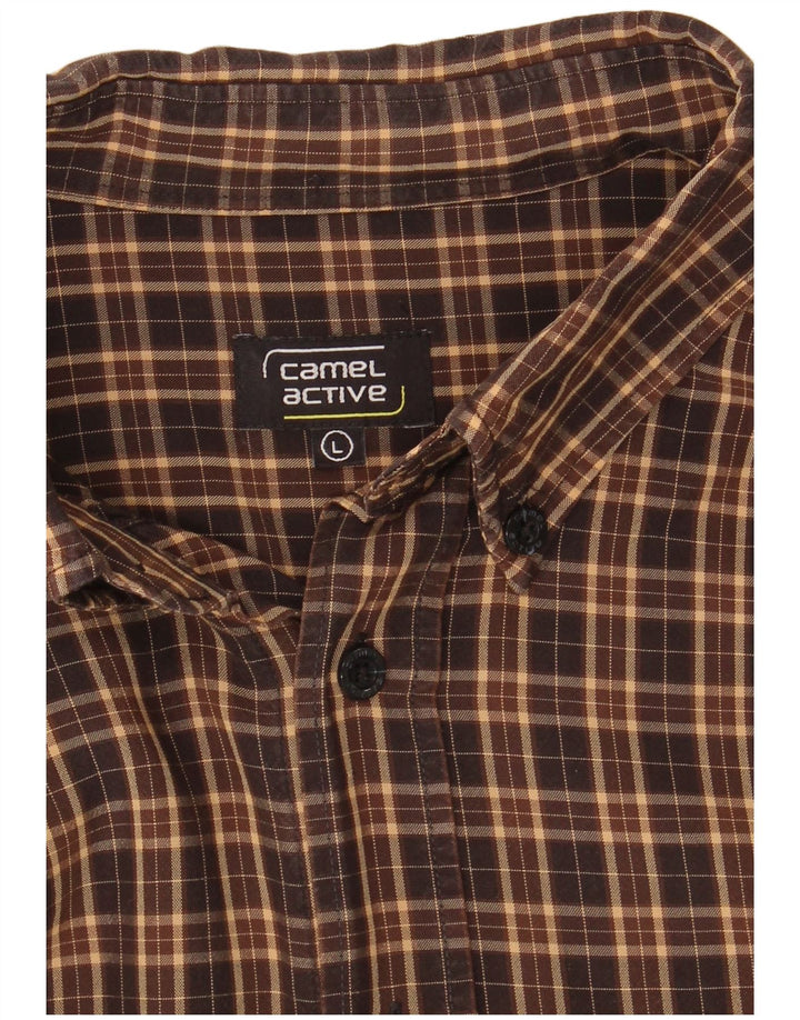 Cămașă Camel Active pentru bărbați din flanel, cu carouri mari, maro