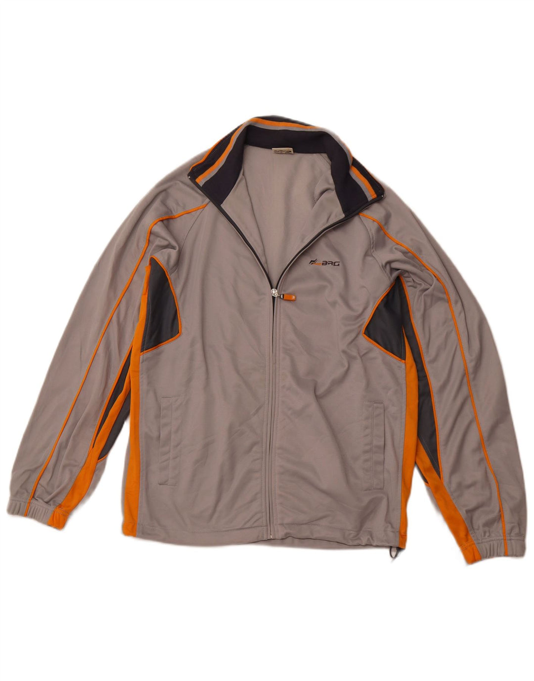 Jachetă de trening BRUGI pentru bărbați, gri mediu, poliester color bloc