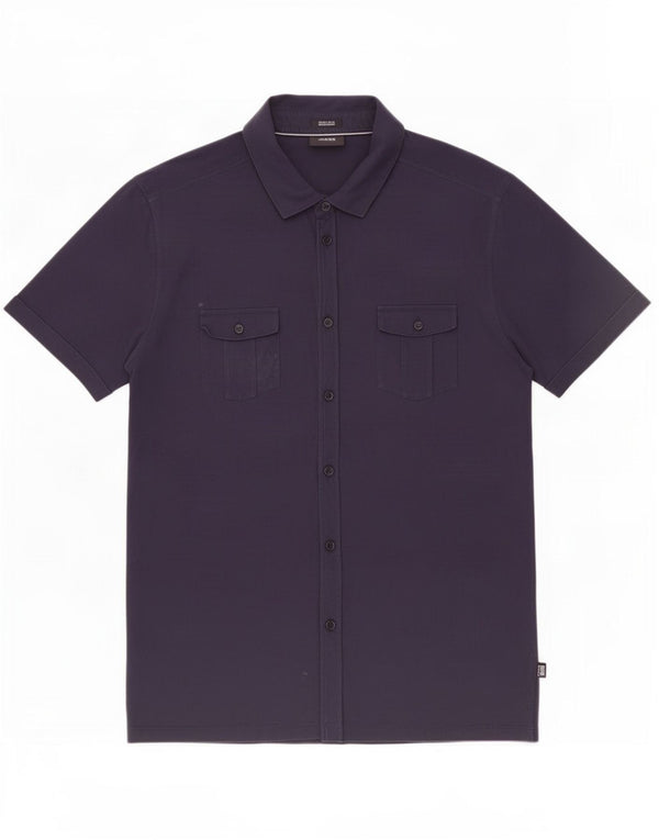 Cămașă Hugo Boss pentru bărbați, cu mânecă scurtă, în formă regulată, XL, bumbac bleumarin