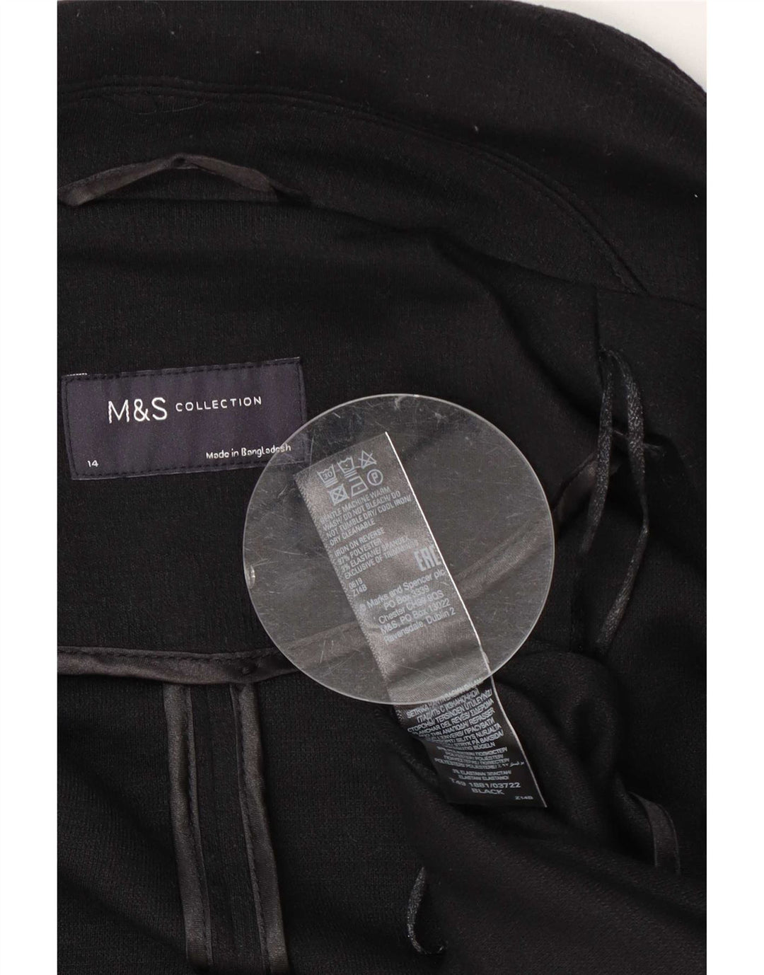 Marks & Spencer Palton pentru femei UK 14 Large Black Polyester