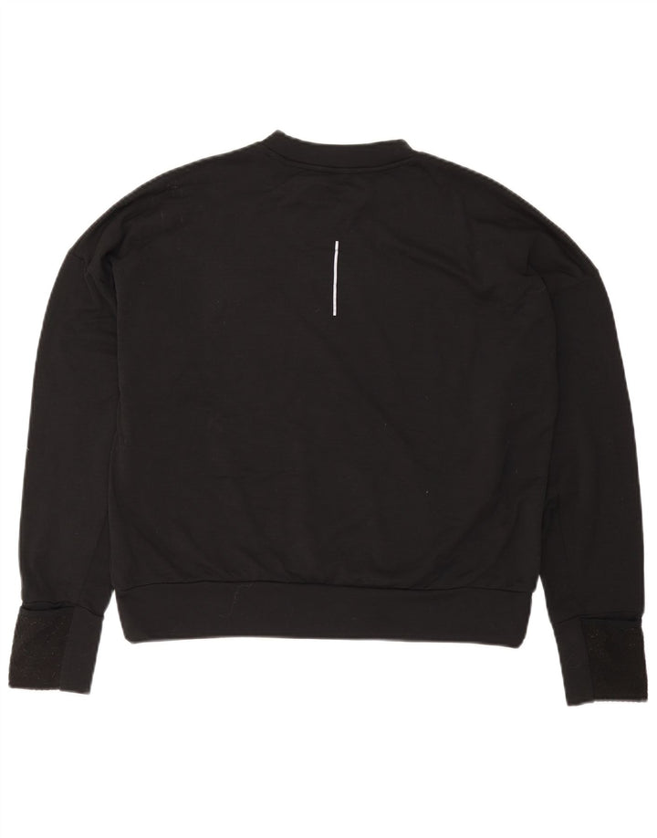 Top supradimensionat pentru alergare NIKE pentru femei, cu mânecă lungă, UK 10, poliester negru mic