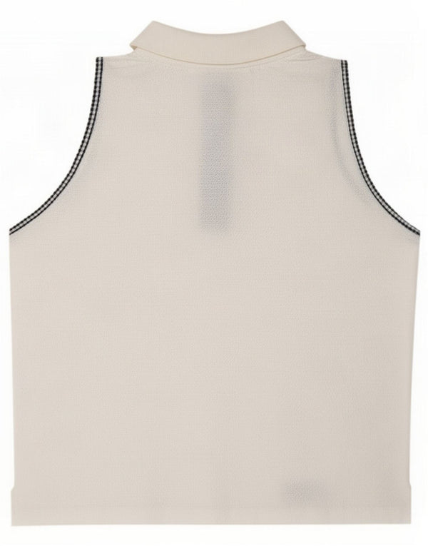 Sergio Tacchini Tricou polo fără mâneci pentru femei IT 46 Large White Sports