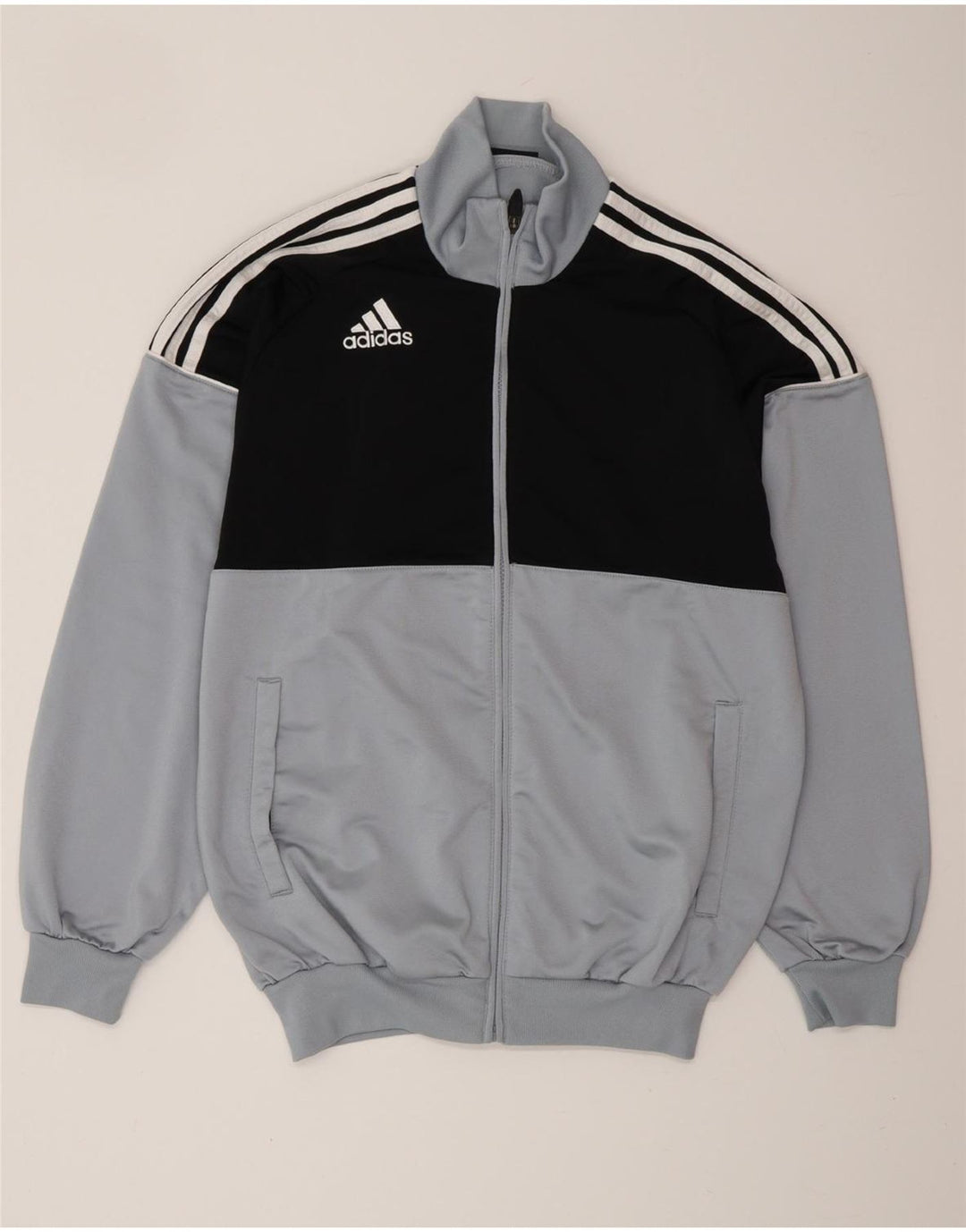 Jachetă de top ADIDAS pentru bărbați, cu croiala largi, Marea Britanie 36/38, albastru, color block