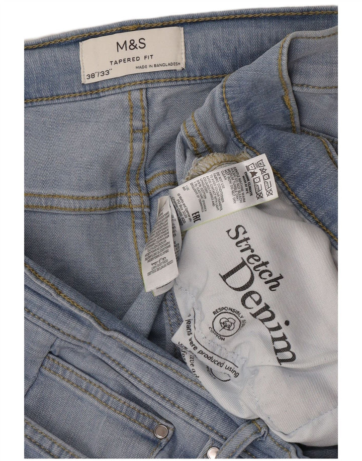 Blugi conici pentru bărbați Marks & Spencer W38 L30 Bumbac albastru