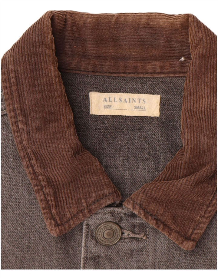 Jachetă de blugi pentru bărbați All Saints UK 36, bumbac gri mic