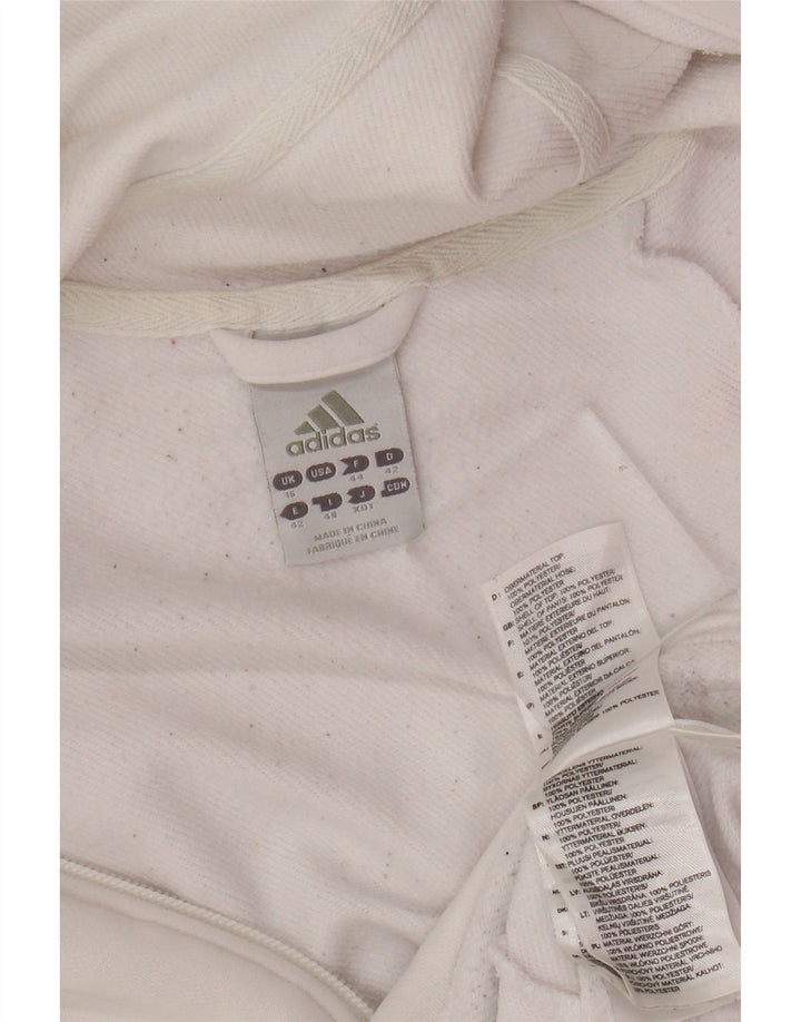 Pulover Adidas Crop Zip pentru femei UK 16 Poliester alb mare