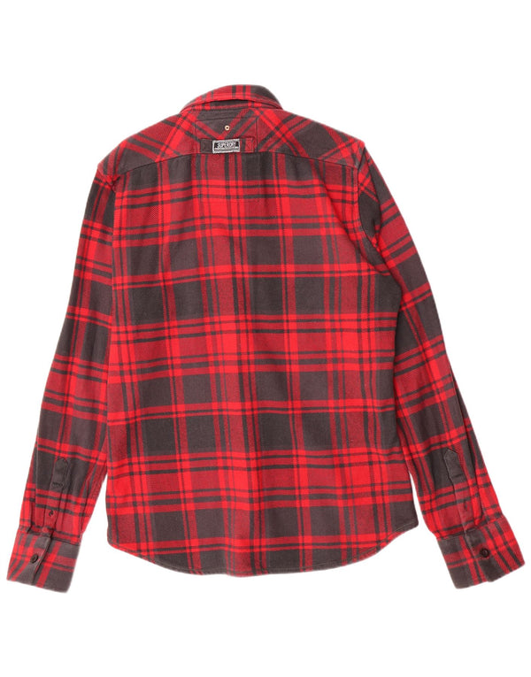 Cămașă pentru bărbați Superdry Lumberjack Flannel XL, bumbac cu carouri roșii
