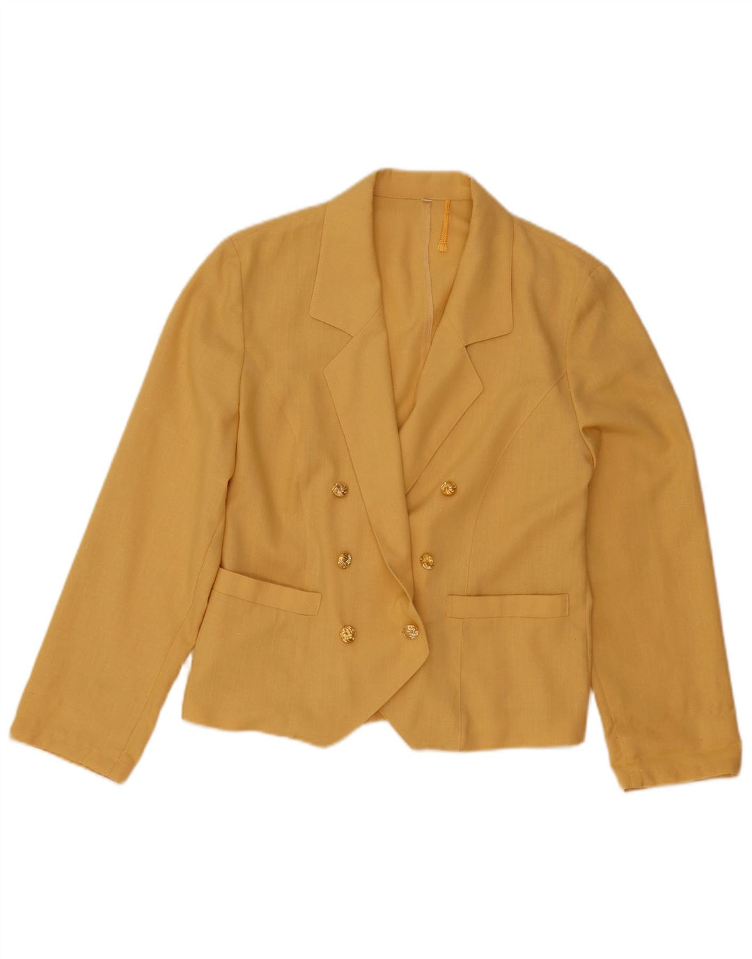 Jachetă vintage pentru femei la dublu piept IT 40 Small Yellow