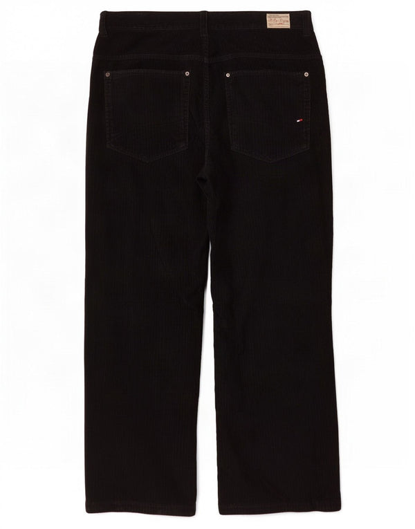 Tommy Hilfiger Mens Straight Corduroy Trousers W36 L30 Black Cotton