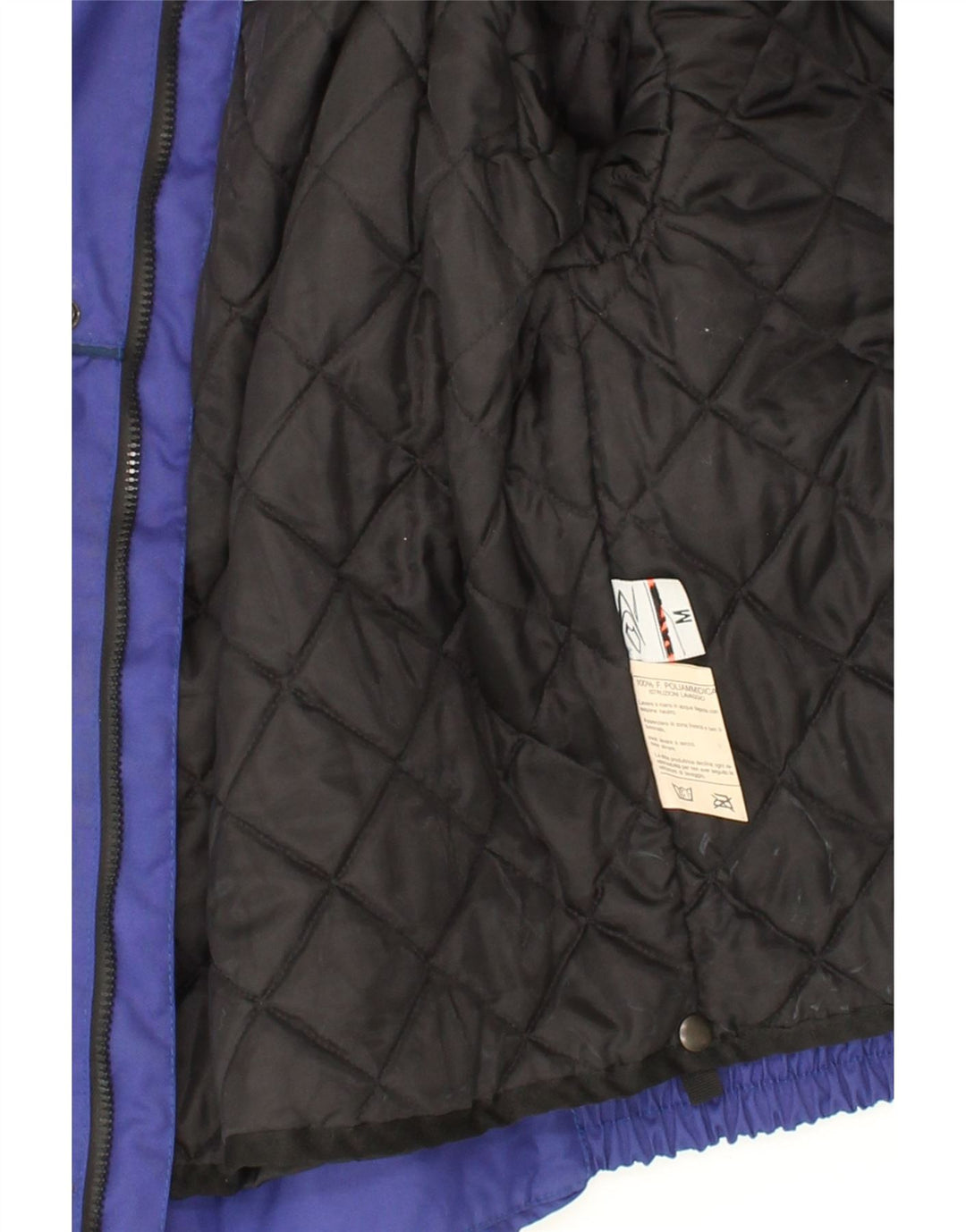 SPYKE Mens Graphic Biker Jacket UK 38 Medium Blue Polyamide Vintage Spyke and Second-Hand Spyke from Messina Hembry 