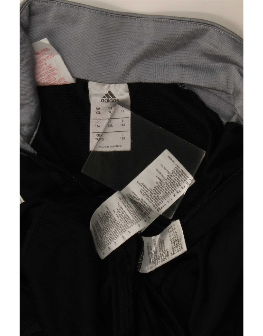 Jachetă de trening pentru băieți Adidas 13-14 ani XL poliester color bloc negru