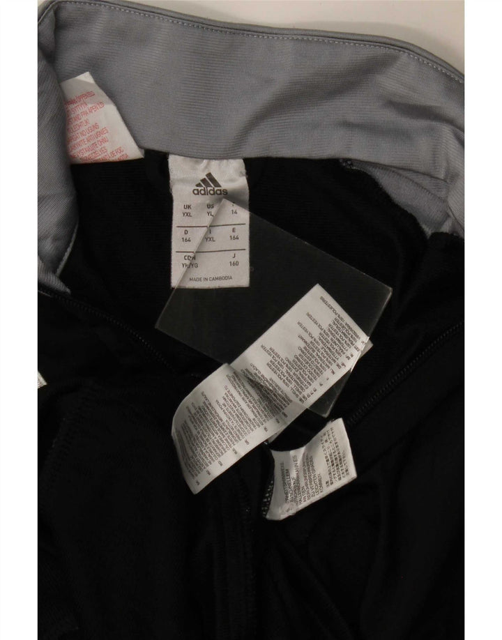 Jachetă de trening pentru băieți Adidas 13-14 ani XL poliester color bloc negru