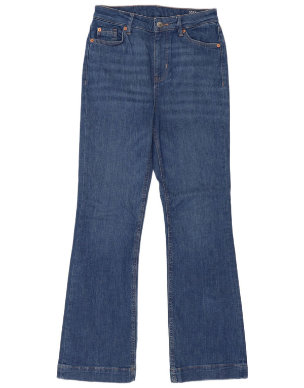 Marks & Spencer Blugi evazați cu talie înaltă pentru femei UK 10 Small W28 L31 Blue