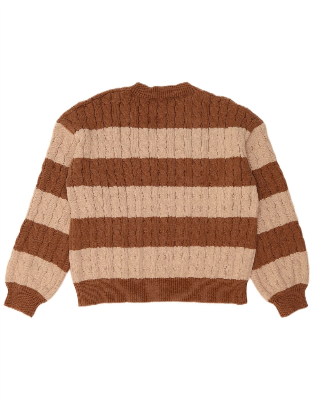 SHEIN Pulover cu decolteu în V pentru femei UK 14 Maro mediu Colorblock
