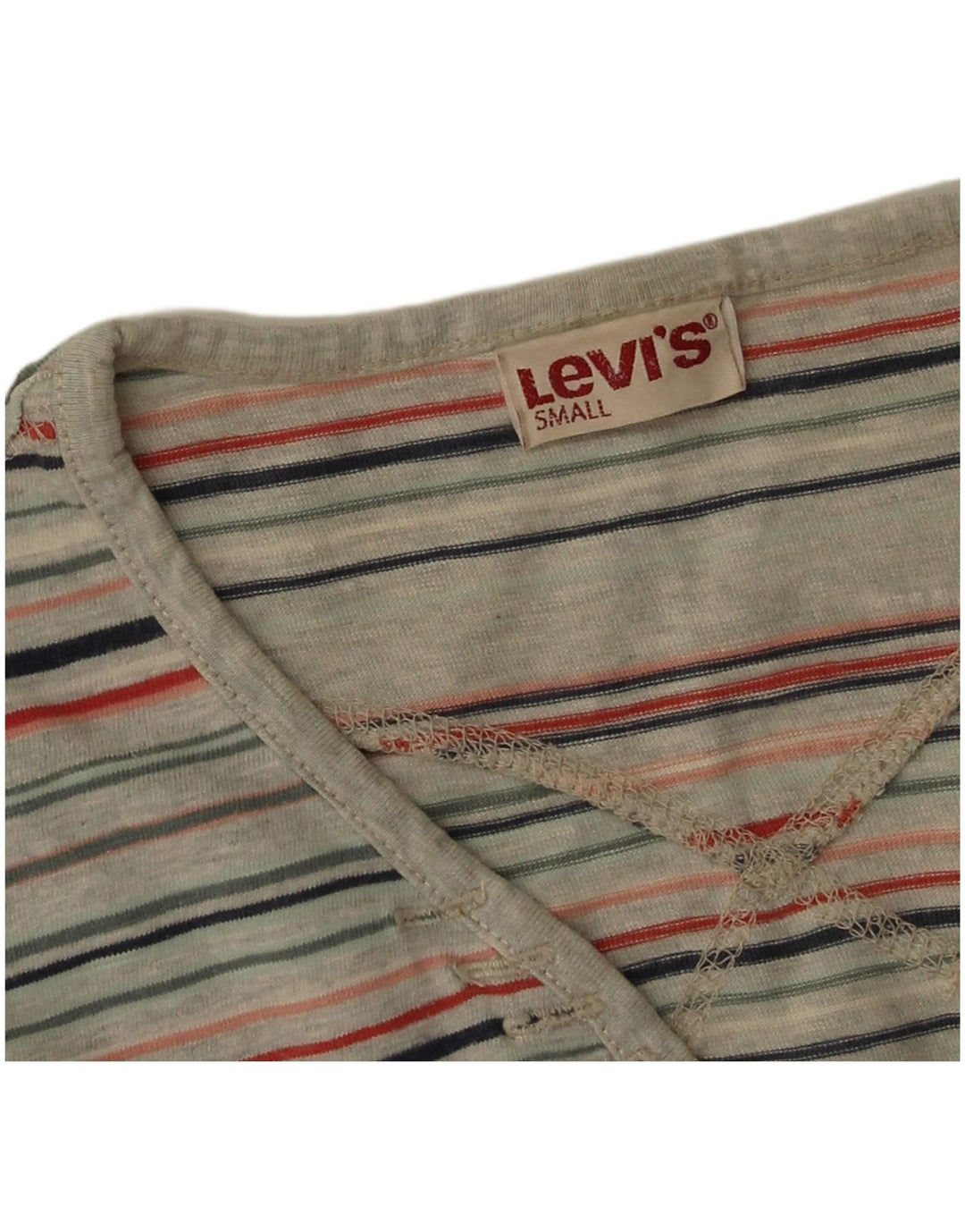 Top femei Levi's cu mânecă lungă UK 10 mic, multicolore, cu dungi