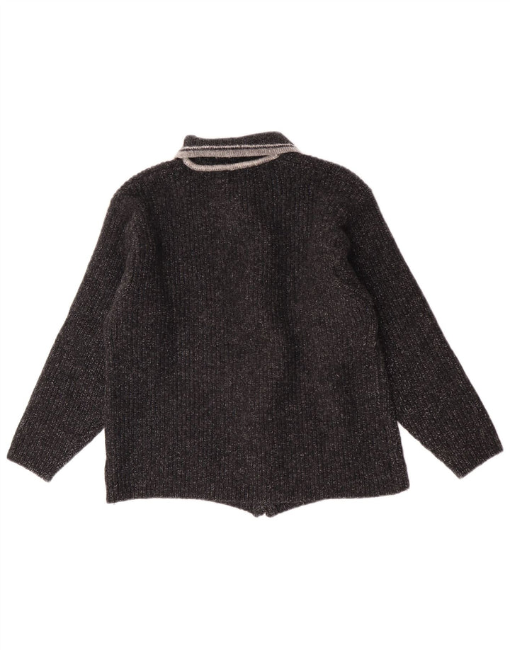 Pulover cardigan Levi's pentru băieți 11-12 ani, lână mare, gri cu pete