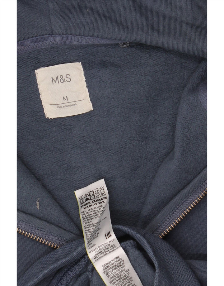 Pulover Marks & Spencer pentru bărbați, cu fermoar, bumbac, albastru, mediu
