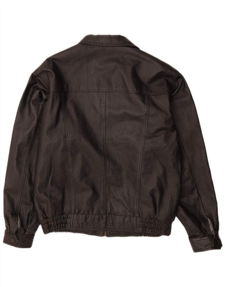 Jachetă de piele vintage pentru bărbați UK 40, mare, neagră