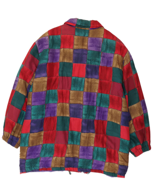 Palton vintage pentru damă supradimensionat EU 44 XL patchwork multicolor