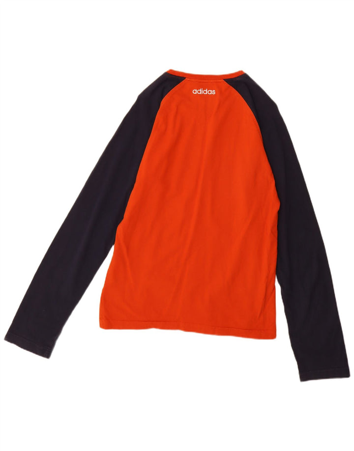 Top grafic ADIDAS pentru bărbați, cu mânecă lungă, portocaliu, bumbac color bloc