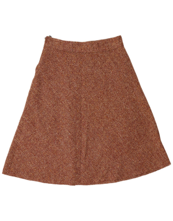 Vintage Womens A-Line Fusta Medium W30 Brown Flecked