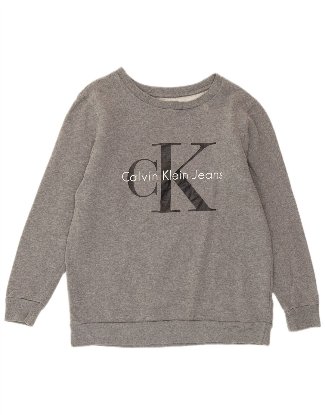 CALVIN KLEIN JEANS Pulover supradimensionat pentru femei UK 6 XS Gri pete