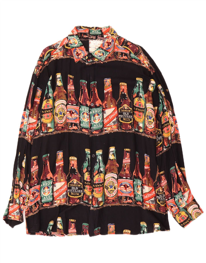 Cămașă Vintage pentru bărbați cu model abstract XL, viscoză multicoloră