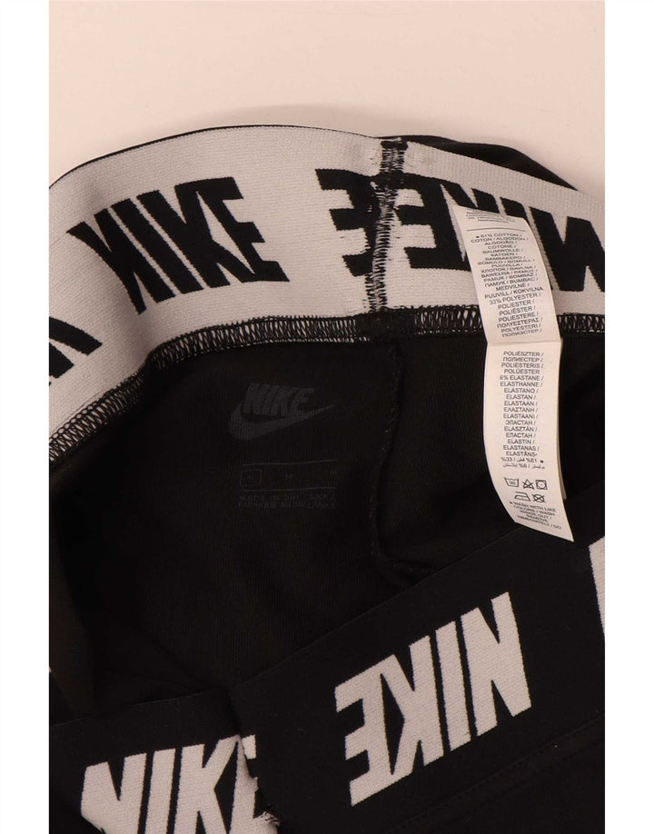Leggings grafic Nike pentru femei UK 12, bumbac mediu negru