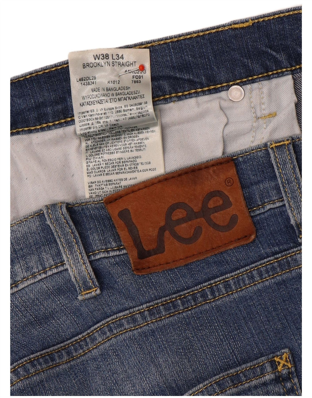 Blugi Lee Brooklyn Straight pentru bărbați W38 L29 Bumbac albastru