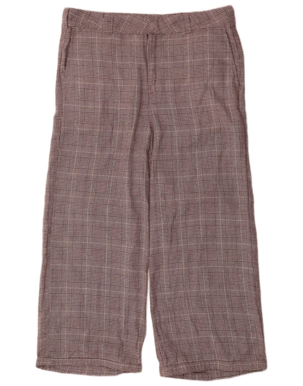 Pantaloni tăiați pentru femei Dickies, cu croiala relaxată, US 14 XL W34 L26, maro, carouri