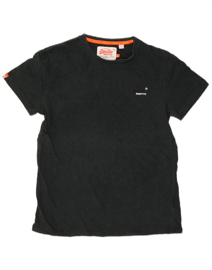 Tricou Superdry pentru bărbați Top mare din bumbac negru