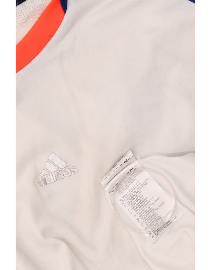 Tricou pentru bărbați Adidas Top Mediu Alb Poliester Bloc de culoare