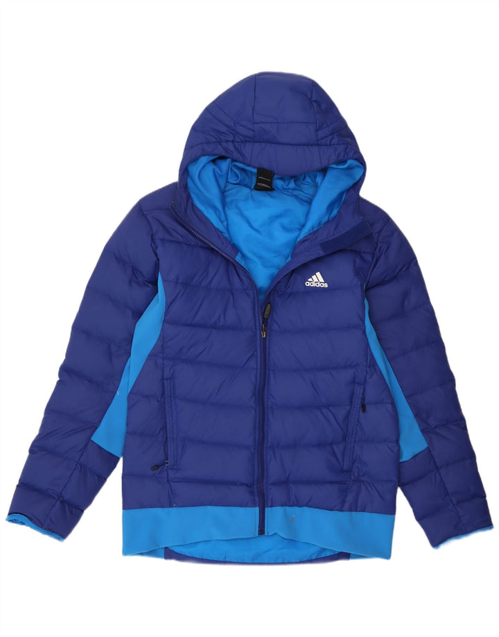 Jachetă căptușită cu glugă Adidas pentru bărbați UK 40/42 Medium Blue Colorblock