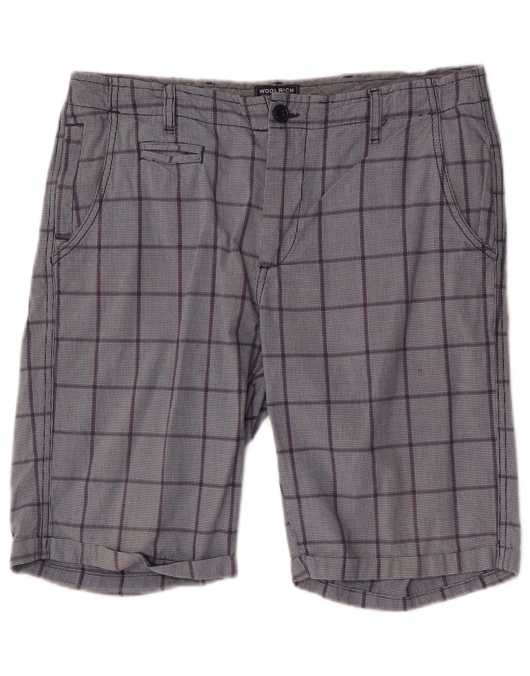 Pantaloni scurți chino pentru bărbați Woolrich W32 Medium Blue Check