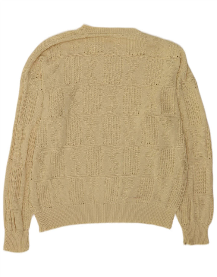 Pulover vintage pentru bărbați cu gâtul turnat, XL, galben