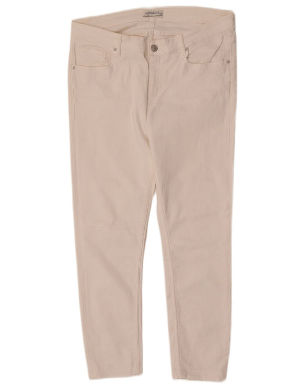 Blugi Skinny Crop pentru Damă Zara EU 42 Large W32 L26 Alb