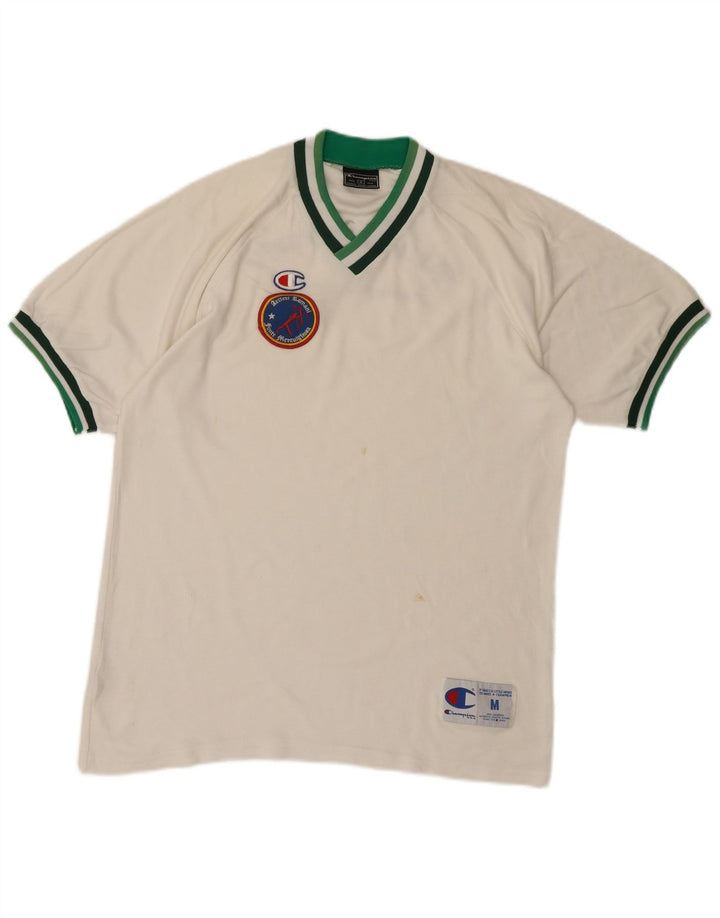 Tricou grafic pentru bărbați Champion Top din bumbac alb mediu