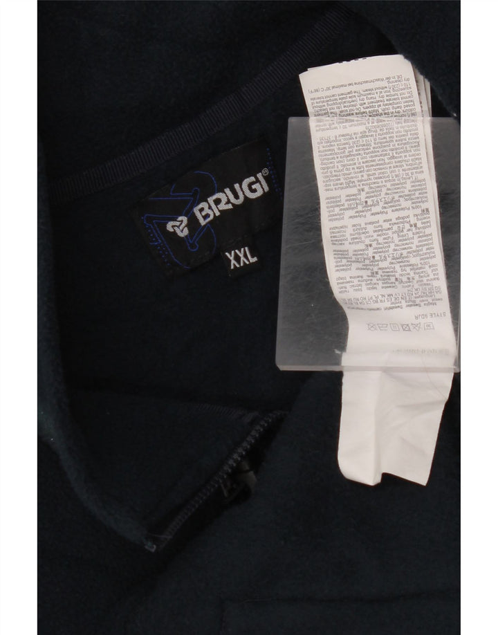 BRUGI Mens Fleece Jacket UK 44 2XL Navy Blue Polyester