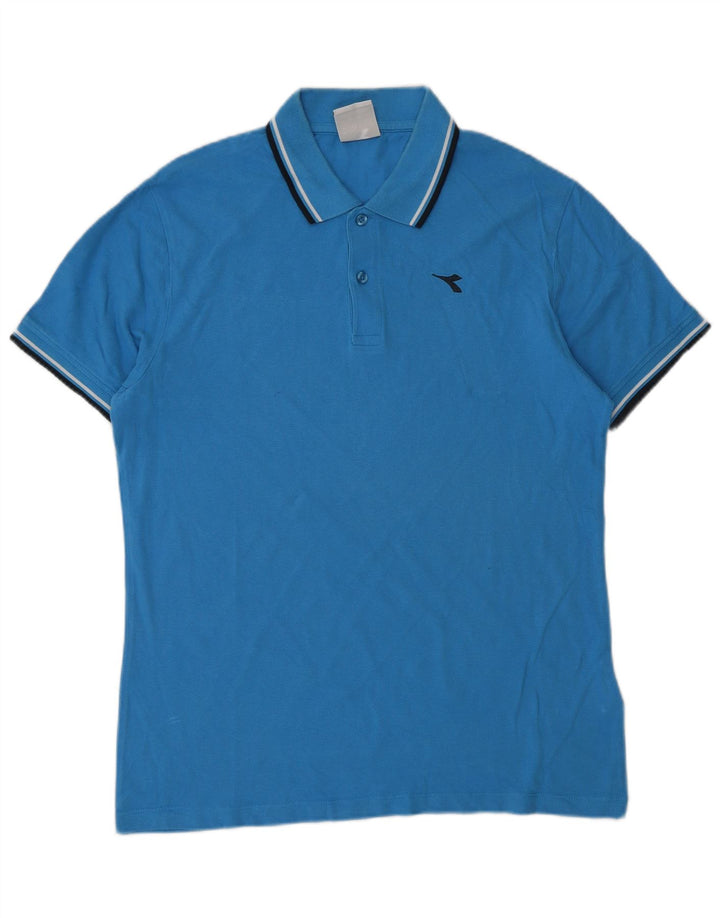 Tricou polo pentru bărbați Diadora, bumbac albastru mediu