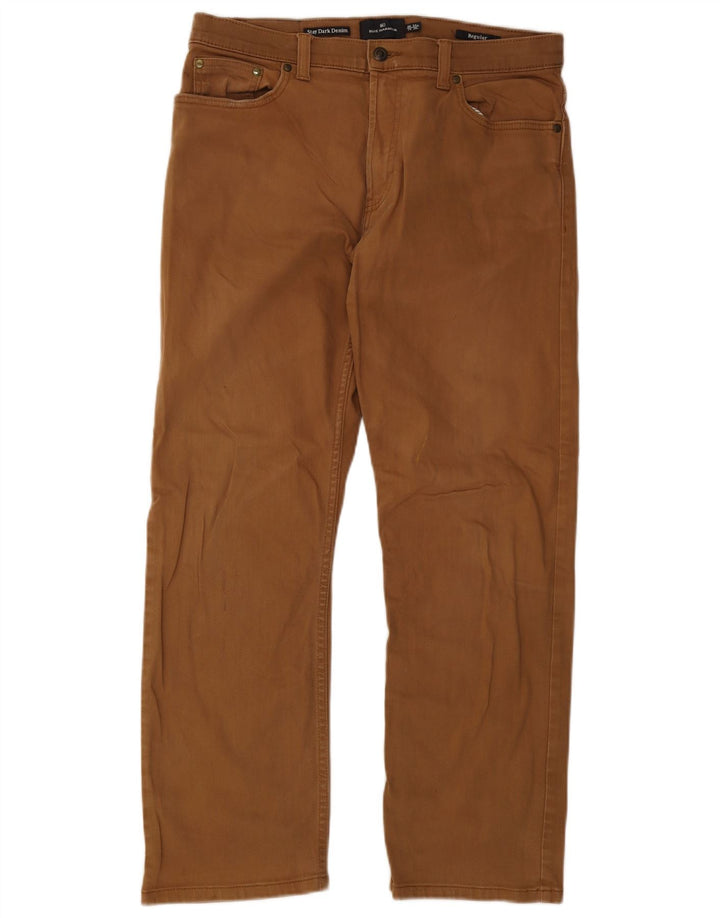 Blugi drepți pentru bărbați Marks & Spencer Blue Harbour W34 L29 bumbac maro