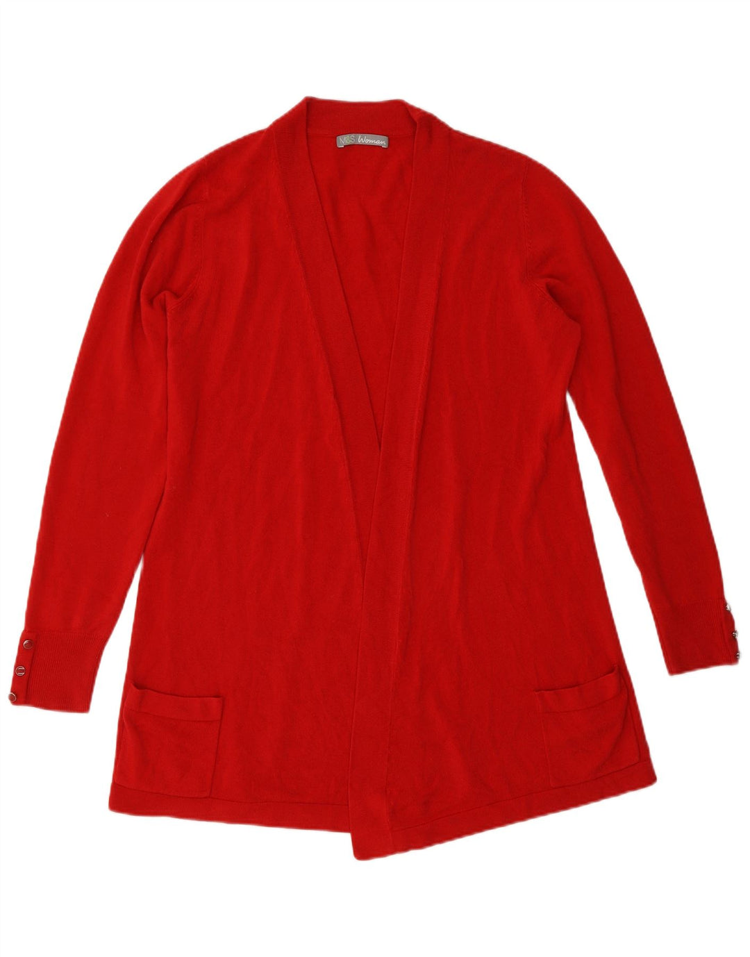 Pulover cardigan deschis pentru femei Marks & Spencer UK 16 Large Red Acrylic