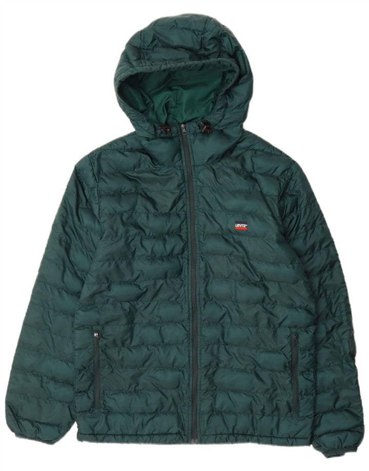 Jachetă căptușită cu glugă Levi's pentru bărbați UK 36 Poliester verde mic